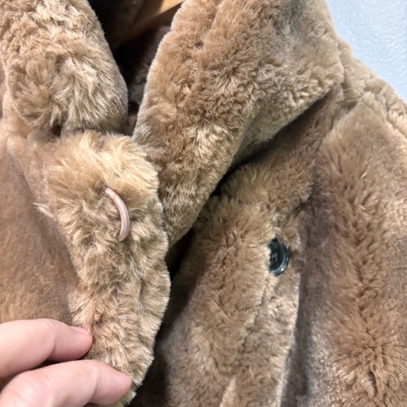J. Crew Faux Fur Peacoat Brown Women’s Size XL NEW - Picture 4 of 16